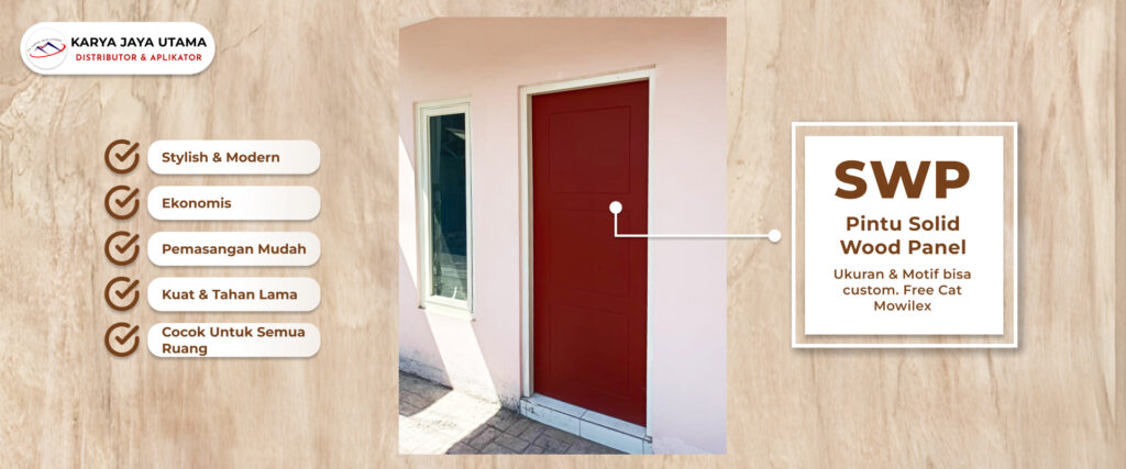 Pintu SWP (Solid Wood Panel) untuk rumah tinggal